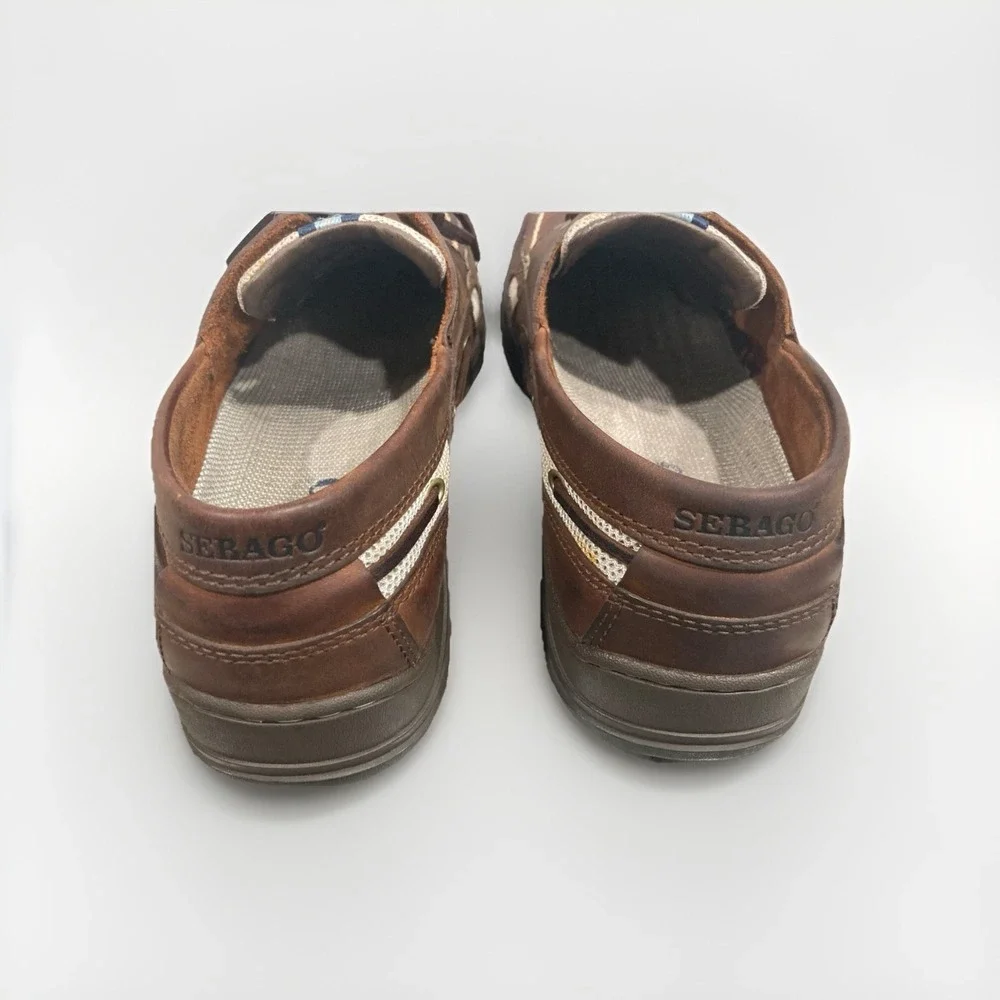 Sebago Clovehitch Boat Shoe Sz 11 M Men's  Walnut 3 Eyelet Lace Up Marine Grip